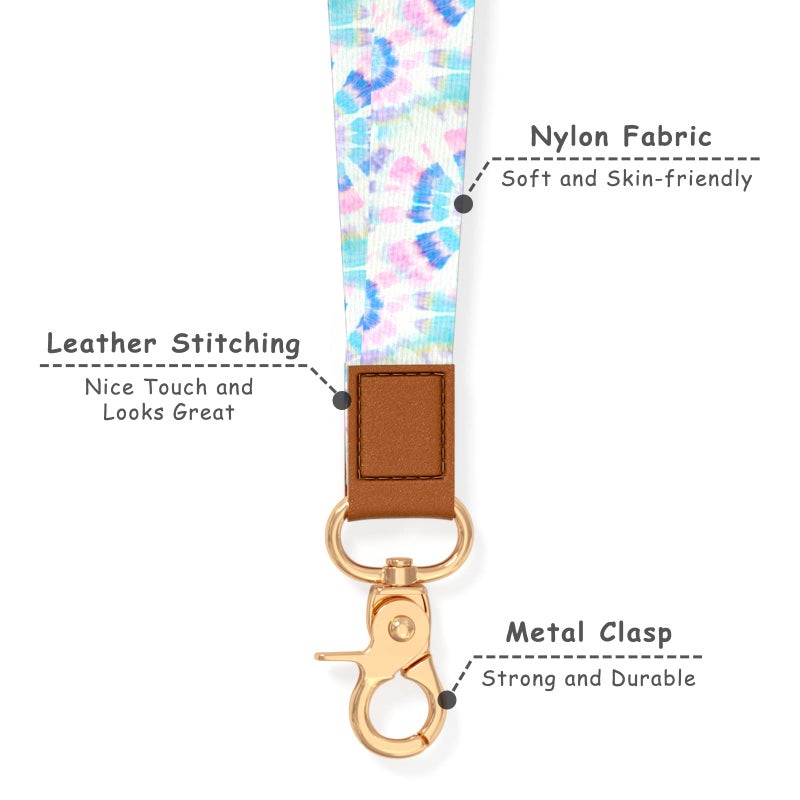 Hsxnam Neck Lanyard Key Chain  Long Lanyard Strap Keychain Holder for Women Men Car Keys ID Badges Card Wallet Phone Camera  Colorful Flowers - Image 3